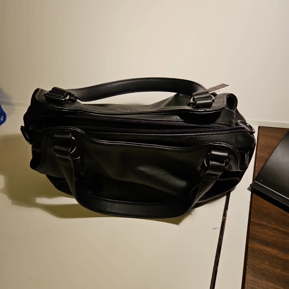 Black Vegan Leather Women's Bag - Picture 4 of 10